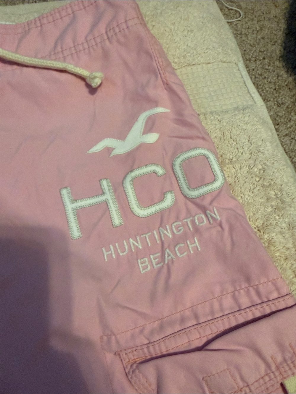 Hollister Light Pink Cargo Swim Trunks - Picture 2 of 4